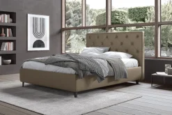 LETTO MATRIMONIALE CON CONTENITORE IN ECOPELLE