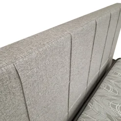 LETTO MATRIMONIALE CON CONTENITORE IN TESSUTO BEIGE