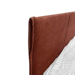 LETTO MATRIMONIALE CON CONTENITORE IN TESSUTO MATTONE