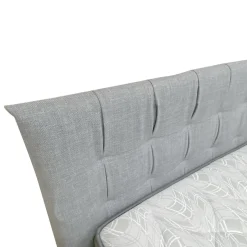 LETTO MATRIMONIALE CON CONTENITORE IN TESSUTO GRIGIO CHIARO