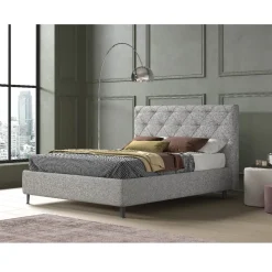 Letto Matrimoniale Con Contenitore In Tessuto Grigio Chiaro: Letto Matrimoniale in Offerta
