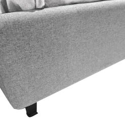 LETTO MATRIMONIALE CONTENITORE IN TESSUTO GRIGIO CHIARO in offerta