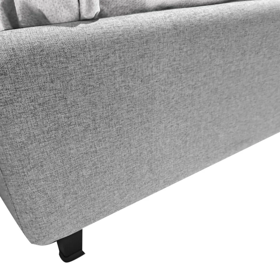 LETTO MATRIMONIALE CONTENITORE IN TESSUTO GRIGIO CHIARO in offerta