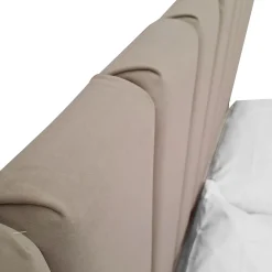 LETTO MATRIMONIALE CONTENITORE MOD. TEDDY IN VELLUTO SABBIA