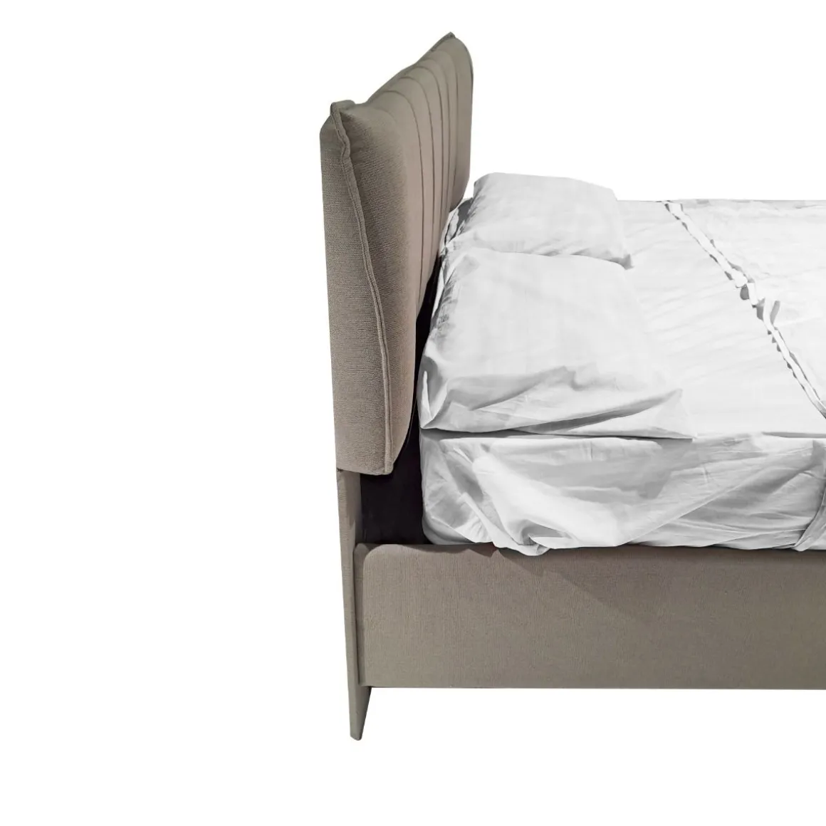 LETTO MATRIMONIALE CONTENITORE MOD. HUG IN TESSUTO TORTORA