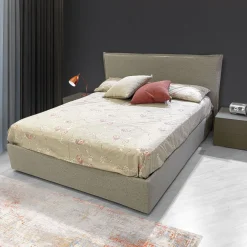 LETTO MATRIMONIALE CONTENITORE MOD. CHANEL IN TESSUTO GRIGIO