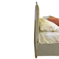 LETTO MATRIMONIALE CONTENITORE MOD. CHANEL IN TESSUTO GRIGIO