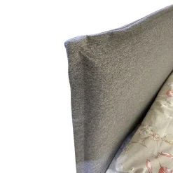 LETTO MATRIMONIALE CONTENITORE MOD. CHANEL IN TESSUTO GRIGIO