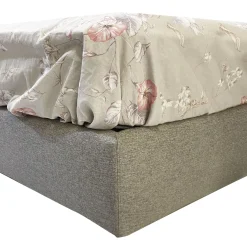 LETTO MATRIMONIALE CONTENITORE MOD. CHANEL IN TESSUTO GRIGIO