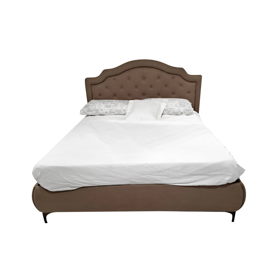 LETTO MATRIMONIALE CONTENITORE MOD. VICTORY ECONABUK MARRONE