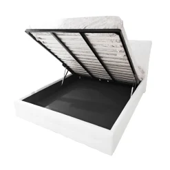 LETTO MATRIMONIALE CONTENITORE MOD. CHESTER ECOPELLE BIANCA