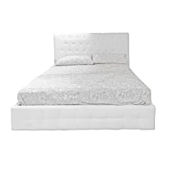 LETTO MATRIMONIALE CONTENITORE MOD. CHESTER ECOPELLE BIANCA