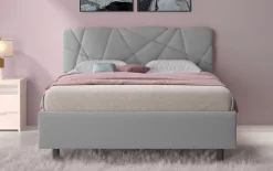 LETTO MATRIMONIALE CONTENITORE MOD. POP TESSUTO LYCRA GRIGIO CHIARO