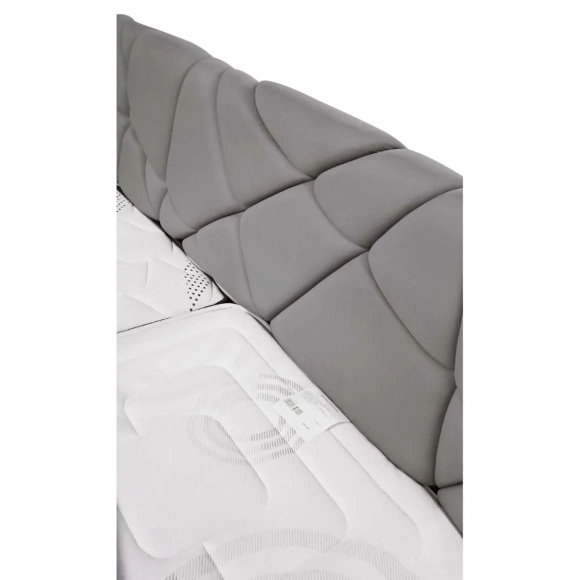 LETTO MATRIMONIALE CONTENITORE MOD. POP TESSUTO LYCRA GRIGIO CHIARO