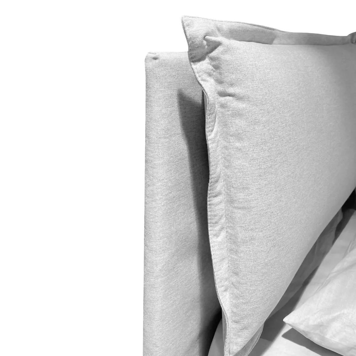 LETTO MATRIMONIALE CONTENITORE IN TESSUTO GRIGIO CHIARO