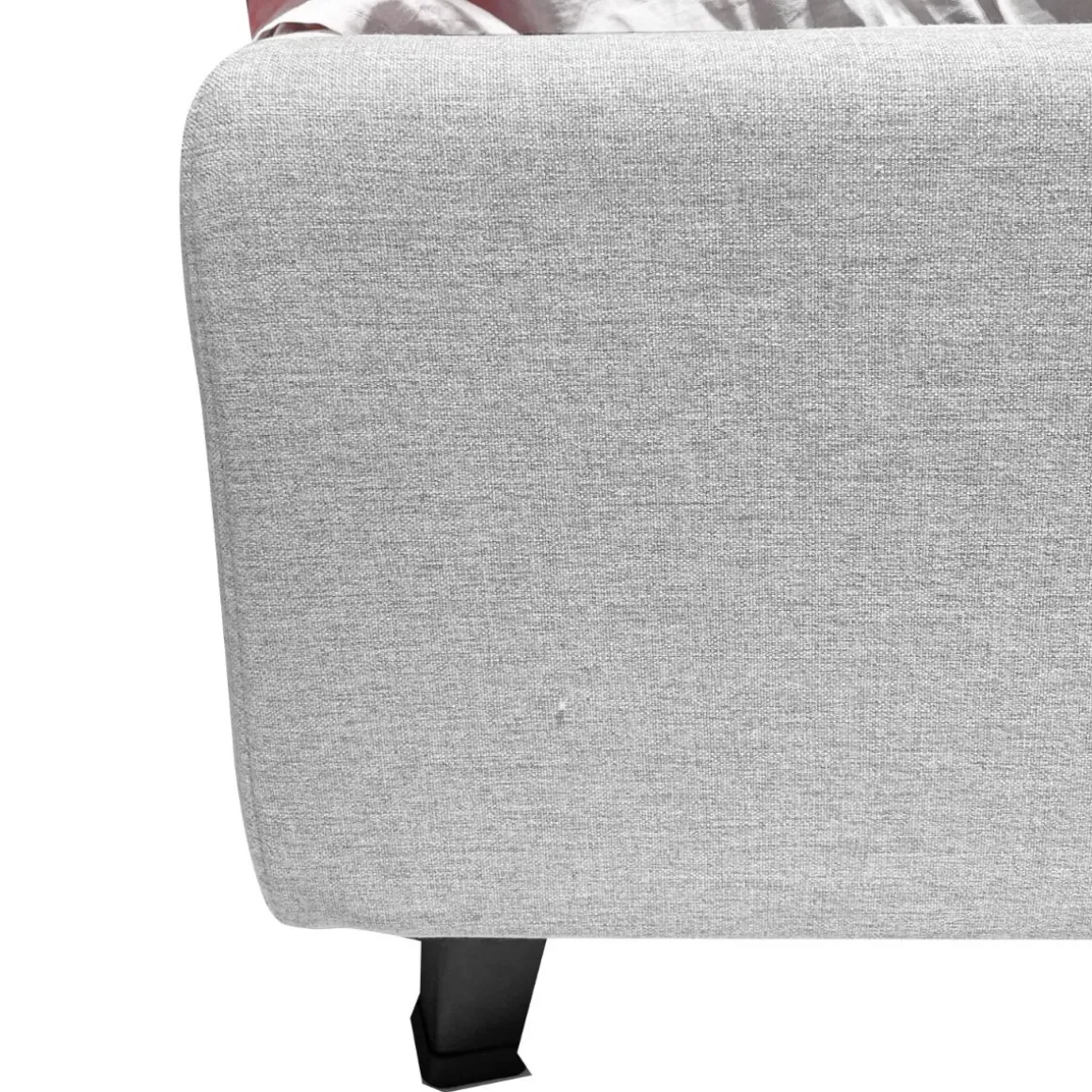 LETTO MATRIMONIALE CONTENITORE IN TESSUTO GRIGIO CHIARO