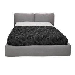 LETTO MATRIMONIALE CONTENITORE MOD. ADELE IN TESSUTO GRIGIO