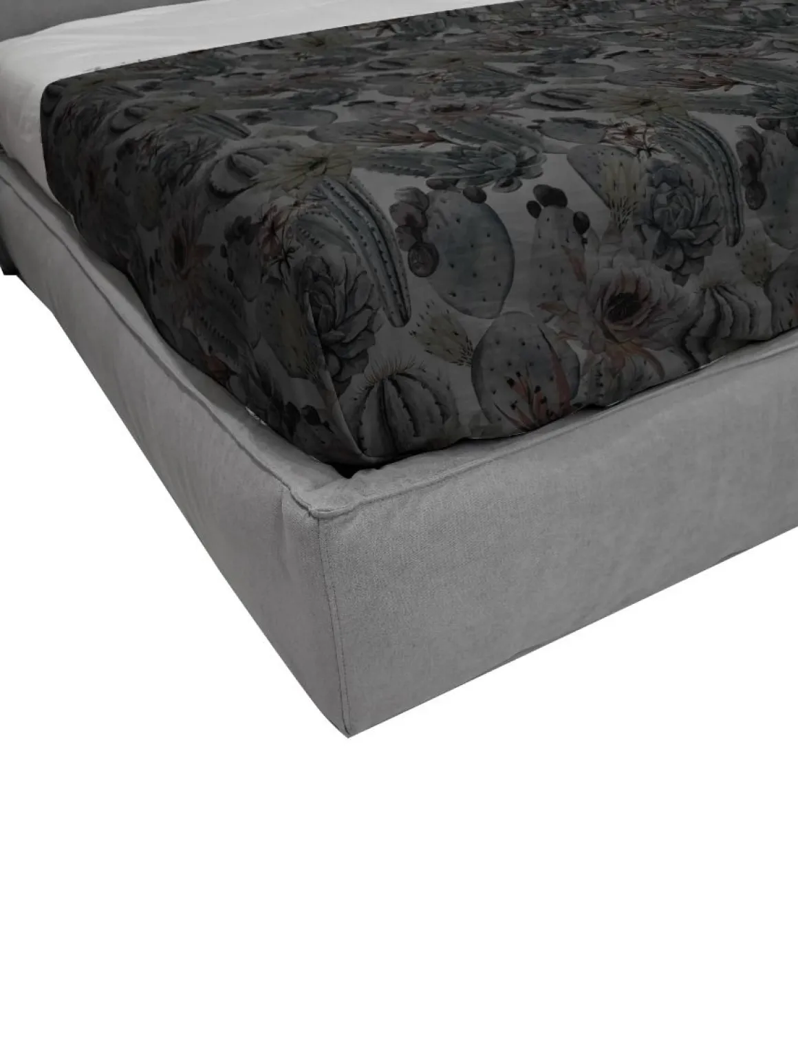 LETTO MATRIMONIALE CONTENITORE MOD. ADELE IN TESSUTO GRIGIO