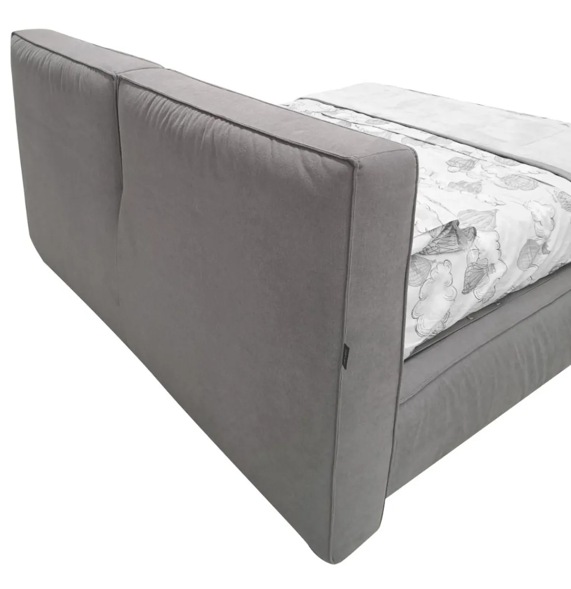 LETTO MATRIMONIALE CONTENITORE MOD. ADELE IN TESSUTO GRIGIO