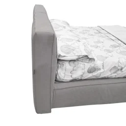 LETTO MATRIMONIALE CONTENITORE MOD. ADELE IN TESSUTO GRIGIO