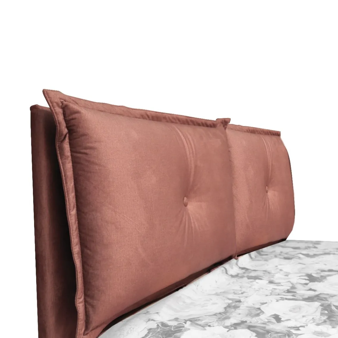 Letto matrimoniale contenitore IRIS in tessuto rosa