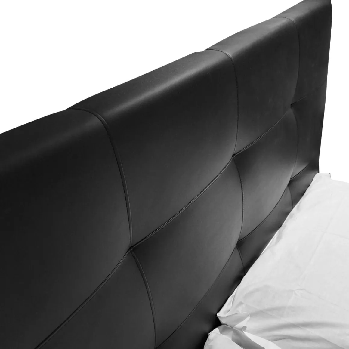 LETTO MATRIMONIALE CONTENITORE MOD. NAPOLI IN ECOPELLE NERO