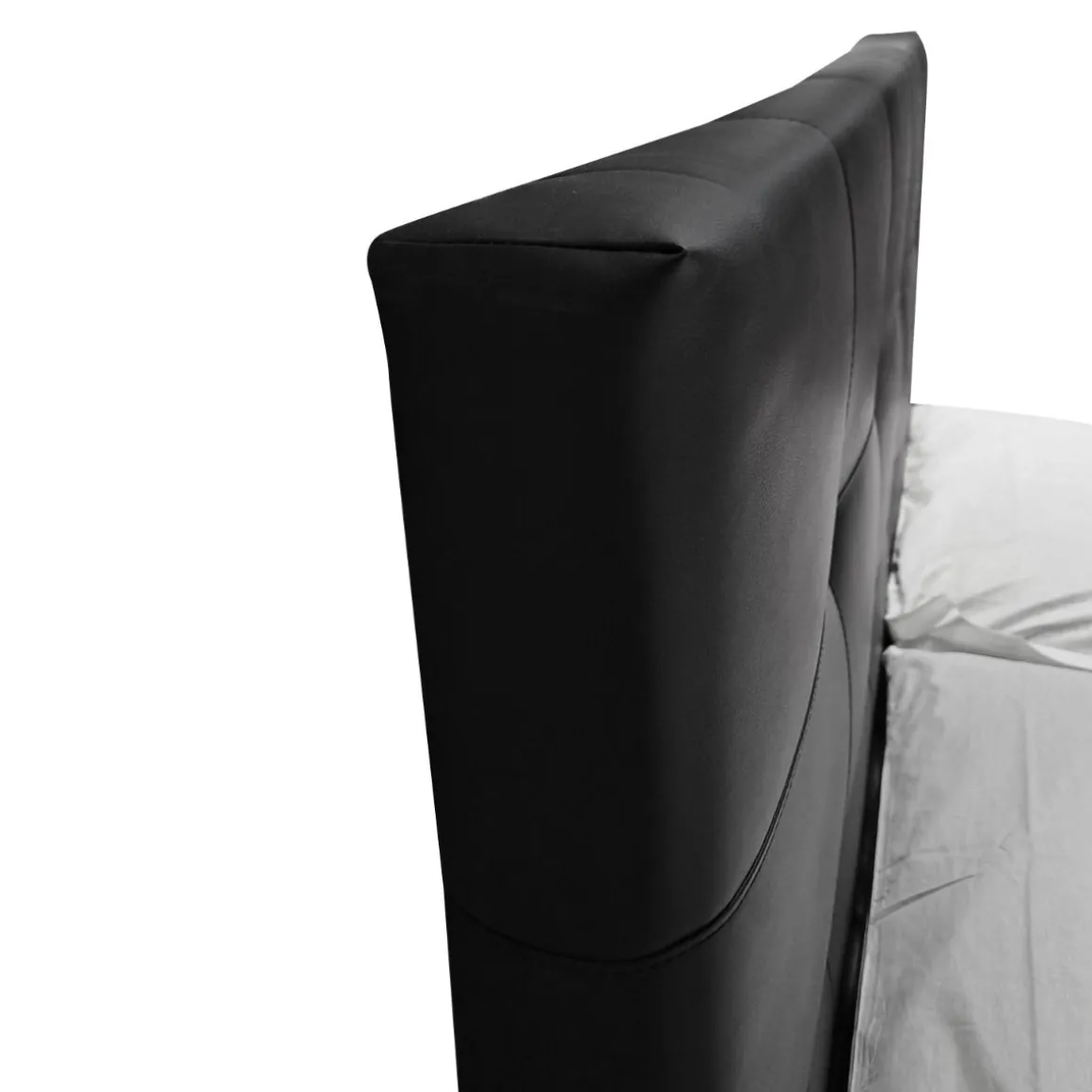 LETTO MATRIMONIALE CONTENITORE MOD. NAPOLI IN ECOPELLE NERO