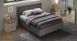 LETTO MATRIMONIALE CONTENITORE MOD. HUG TESSUTO FUMO