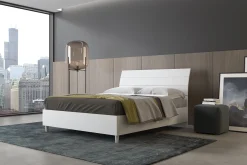 Letto matrimoniale HUGO bianco frassinato: letto contenitore in offerta