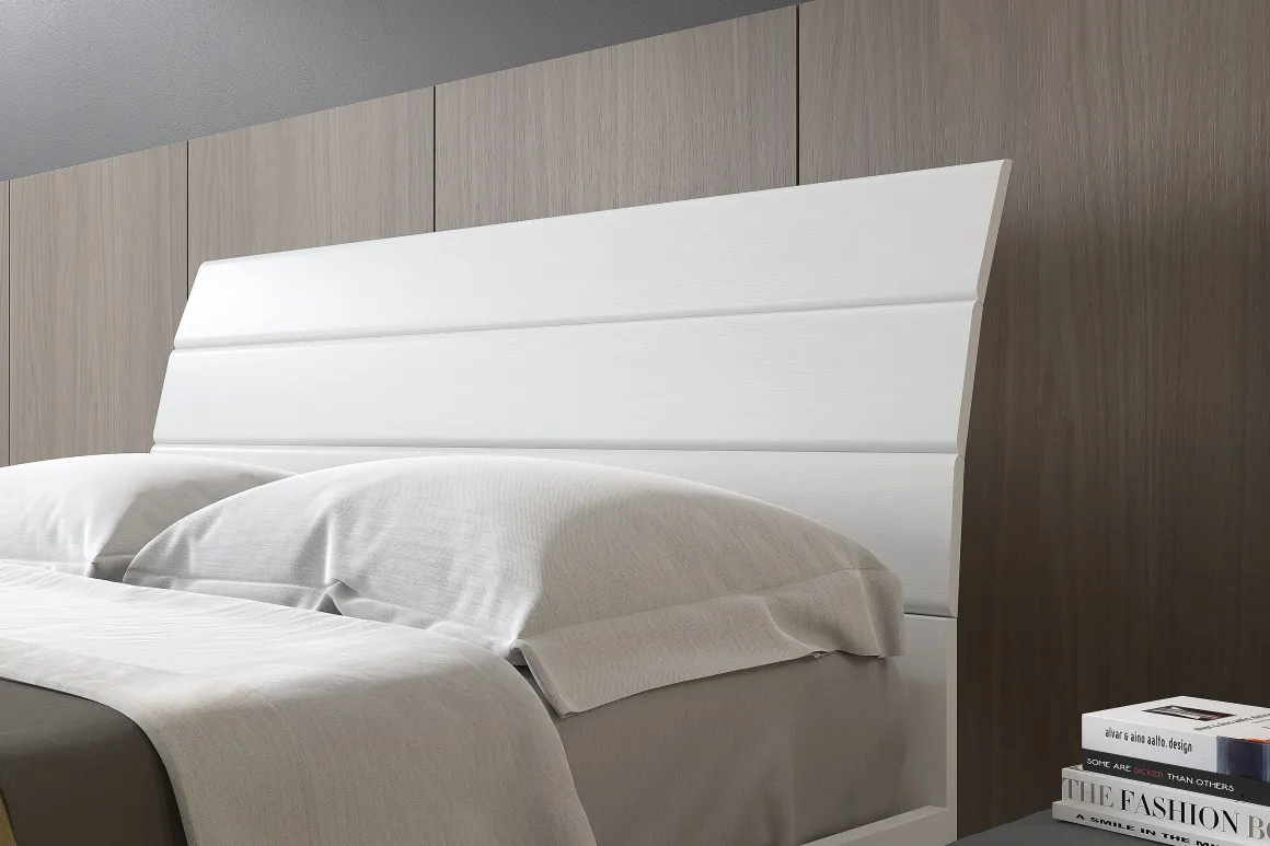 Letto matrimoniale HUGO bianco frassinato: letto contenitore in offerta