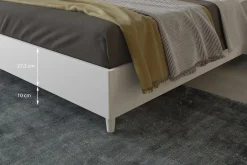 Letto matrimoniale HUGO bianco frassinato: letto contenitore in offerta