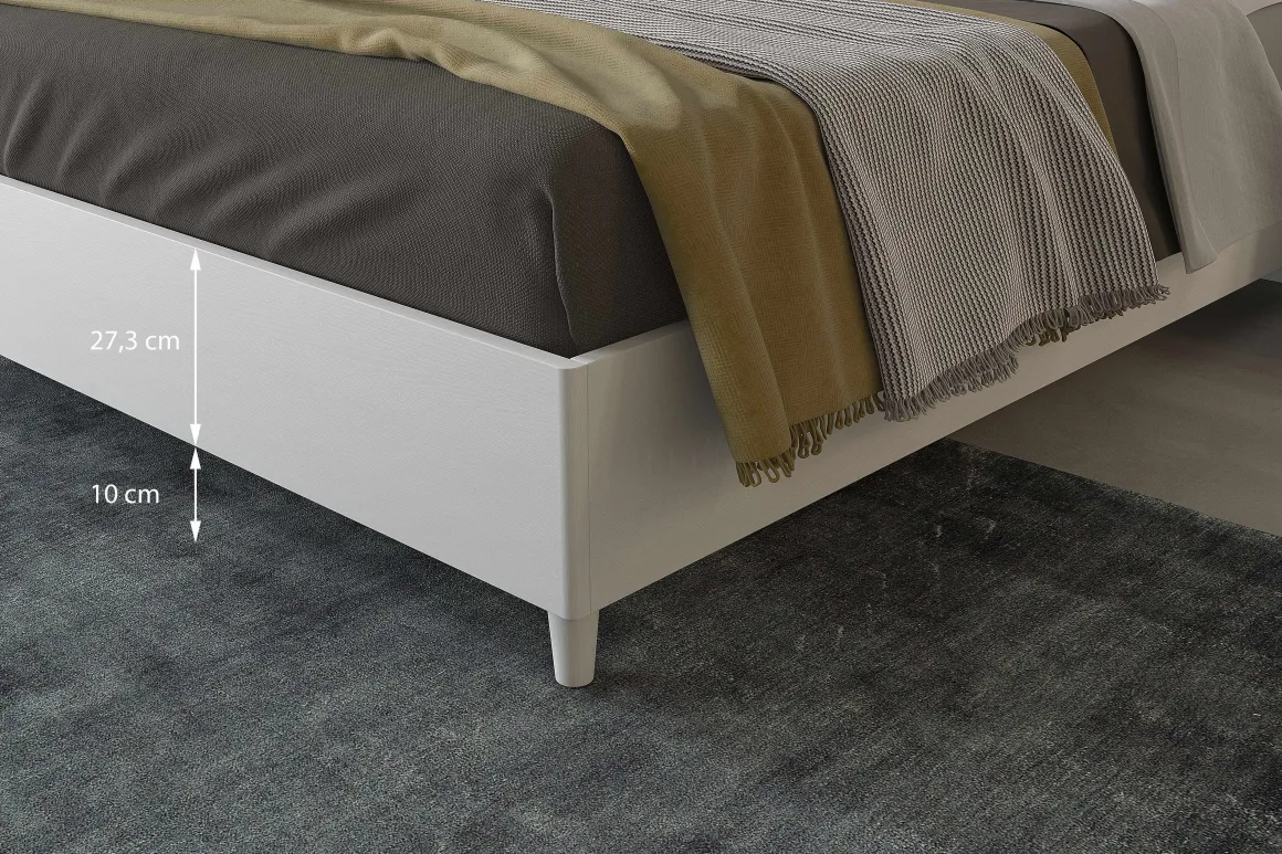 Letto matrimoniale HUGO bianco frassinato: letto contenitore in offerta