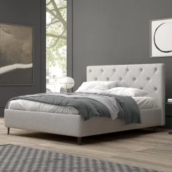 Letto matrimoniale in ecopelle con contenitore