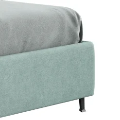 LETTO MATRIMONIALE IN TESSUTO VERDE ACQUA