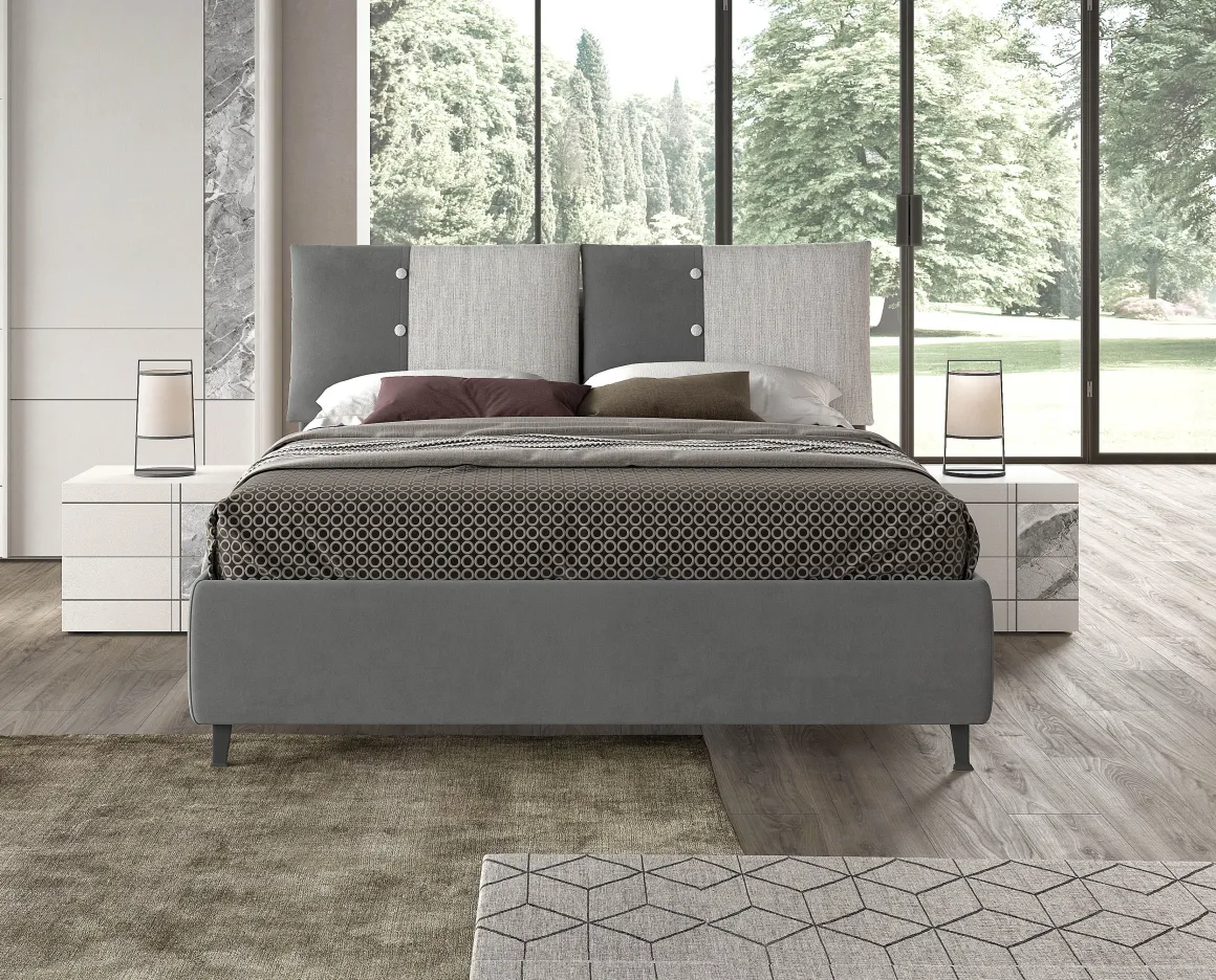 Letto matrimoniale in tessuto Jasmine