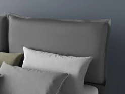 Letto matrimoniale LOTO in ecopelle grigia