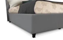 Letto matrimoniale LOTO in ecopelle grigia