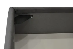 Letto matrimoniale LOTO in tessuto grigio con contenitore
