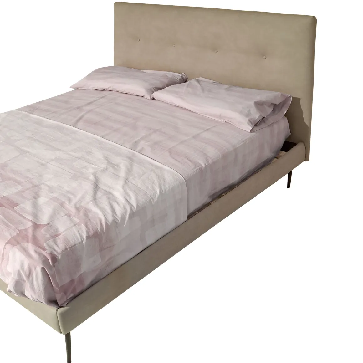 LETTO MATRIMONIALE MOD. SIMPLE CON GIROLETTO IN TESSUTO ECONABUK GRIGIO