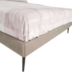 LETTO MATRIMONIALE MOD. SIMPLE CON GIROLETTO IN TESSUTO ECONABUK GRIGIO
