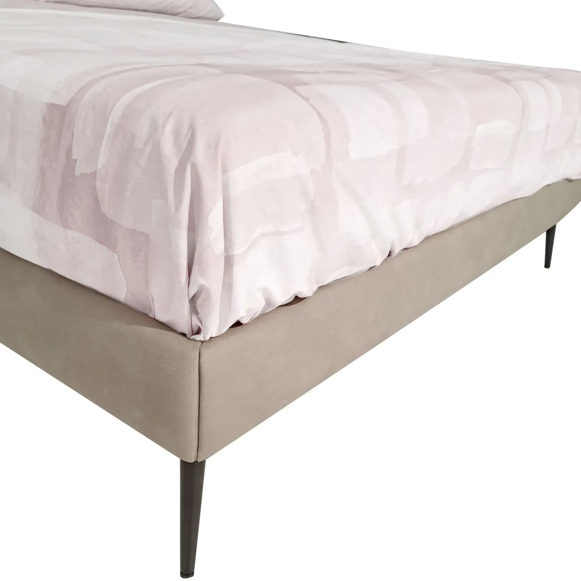 LETTO MATRIMONIALE MOD. SIMPLE CON GIROLETTO IN TESSUTO ECONABUK GRIGIO