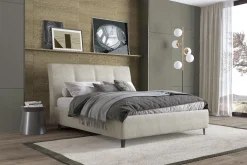Letto matrimoniale RODi con contenitore in tessuto vintage