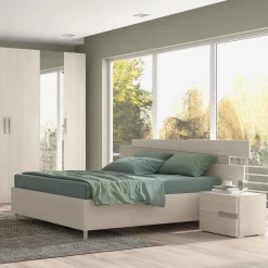 Letto matrimoniale TETRIS con contenitore olmo