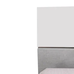 LETTO 1 PIAZZA E 1/2 CON GIROLETTO MOD. MIPIACE CEMENTO E BIANCO LUCIDO