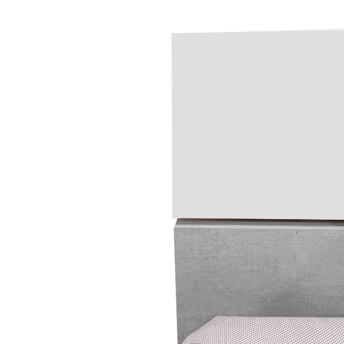 LETTO 1 PIAZZA E 1/2 CON GIROLETTO MOD. MIPIACE CEMENTO E BIANCO LUCIDO
