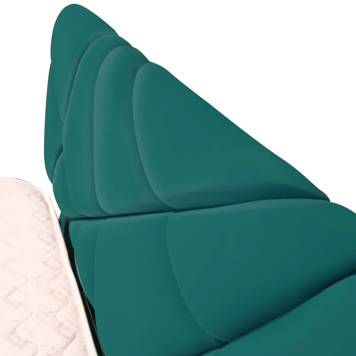 LETTO 1 PIAZZA E MEZZA CONTENITORE MOD. POP IN TESSUTO LYCRA VERDE PETROLIO