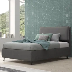 LETTO 1 PIAZZA E MEZZA CONTENITORE IN TESSUTO GRIGIO SCURO