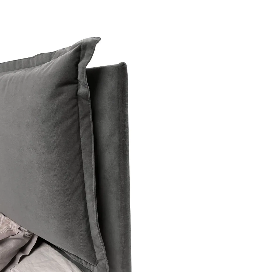 LETTO 1 PIAZZA E MEZZA CONTENITORE IN TESSUTO GRIGIO SCURO