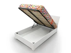 LETTO 1 PIAZZA E MEZZA CONTENITORE BIANCO FRASSINATO