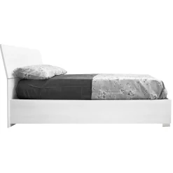 LETTO SINGOLO CON CONTENITORE BIANCO FRASSINATO